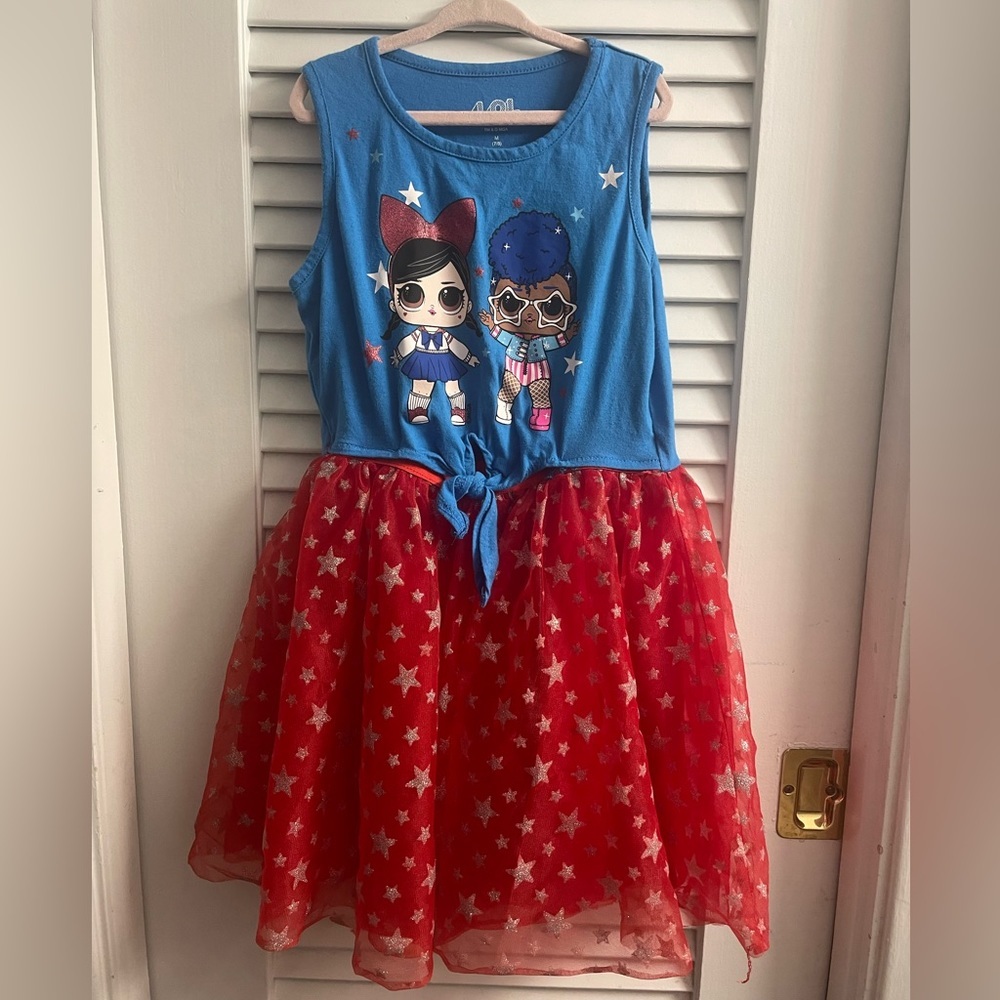 LOL Surprise Patriotic USA Tutu Ballerina Sundress. Top middle tier. Tulle skirt